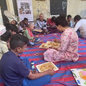 Coffee Painting session at Gulbai Tekra in 2023-24